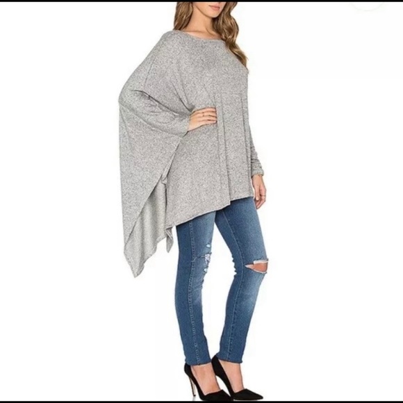 HYE PARK AND LUNE MELANGE PONCHO SWEATER - Picture 3 of 4